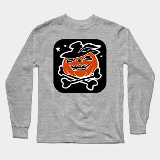 Scary Halloween pumpkin monster face head. Long Sleeve T-Shirt